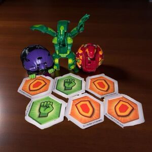 3 Bakugun Brawlers Green Ventus Red Pryus Black Darkus Battle Planet B10